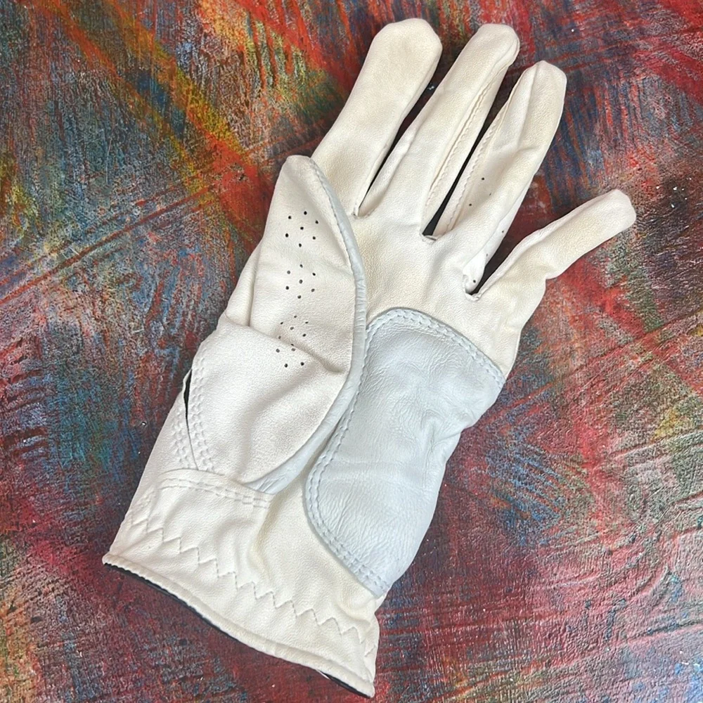 FootJoy White Golf Glove with Logo Left Handed LL Leather Soft Golf  White/Black
